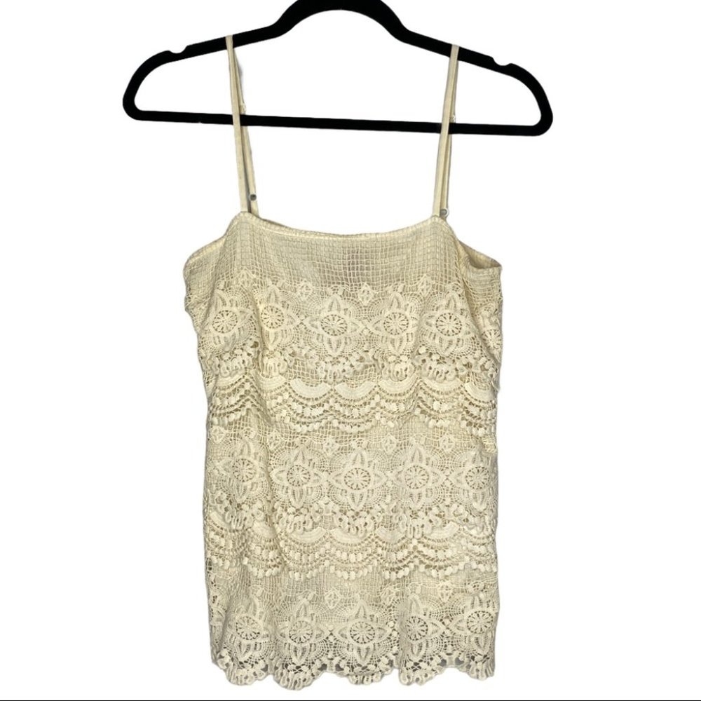SALE 💚 Lucky Legend Cream Lace Tank Top Size S